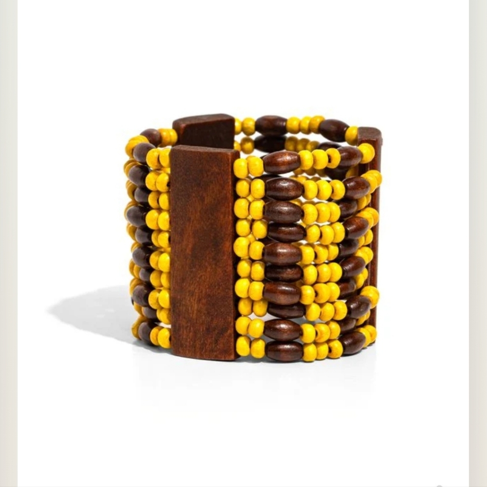 Tropical Takeover Yellow Bracelet Wooden